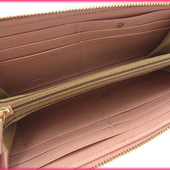 Authentic Fendi Wallet Purse Long Wallet Logo Pink Gold Woman - Picture 5 of 6